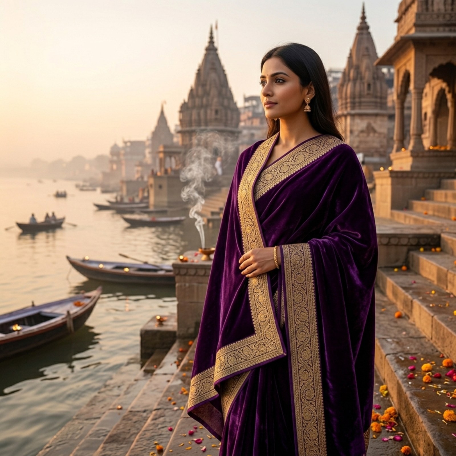Pure Banarasi Silk Saree — Maroon Zari